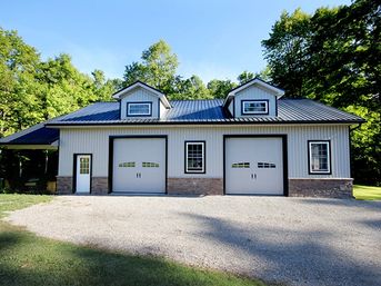 Wiseline Metal Roof, Metal Siding and Complete Structure Installed by Upright Construction Inc. based in Elgin County Ontario.