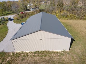 Wiseline Metal Roof, Metal Siding and Complete Structure Installed by Upright Construction Inc. based in Elgin County Ontario.
