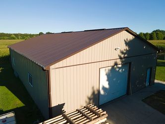 Wiseline Metal Roof, Metal Siding and Complete Structure Installed by Upright Construction Inc. based in Elgin County Ontario.