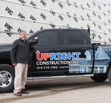 Ben Janzen owner of Upright Construction Inc. installs Wiseline metal roofs and erects complete structures. Based in Elgin County and serving across Southwestern Ontario since 2007.