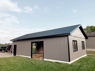 Wiseline Metal Roof, Metal Siding and Complete Structure Installed by Upright Construction Inc. based in Elgin County Ontario.