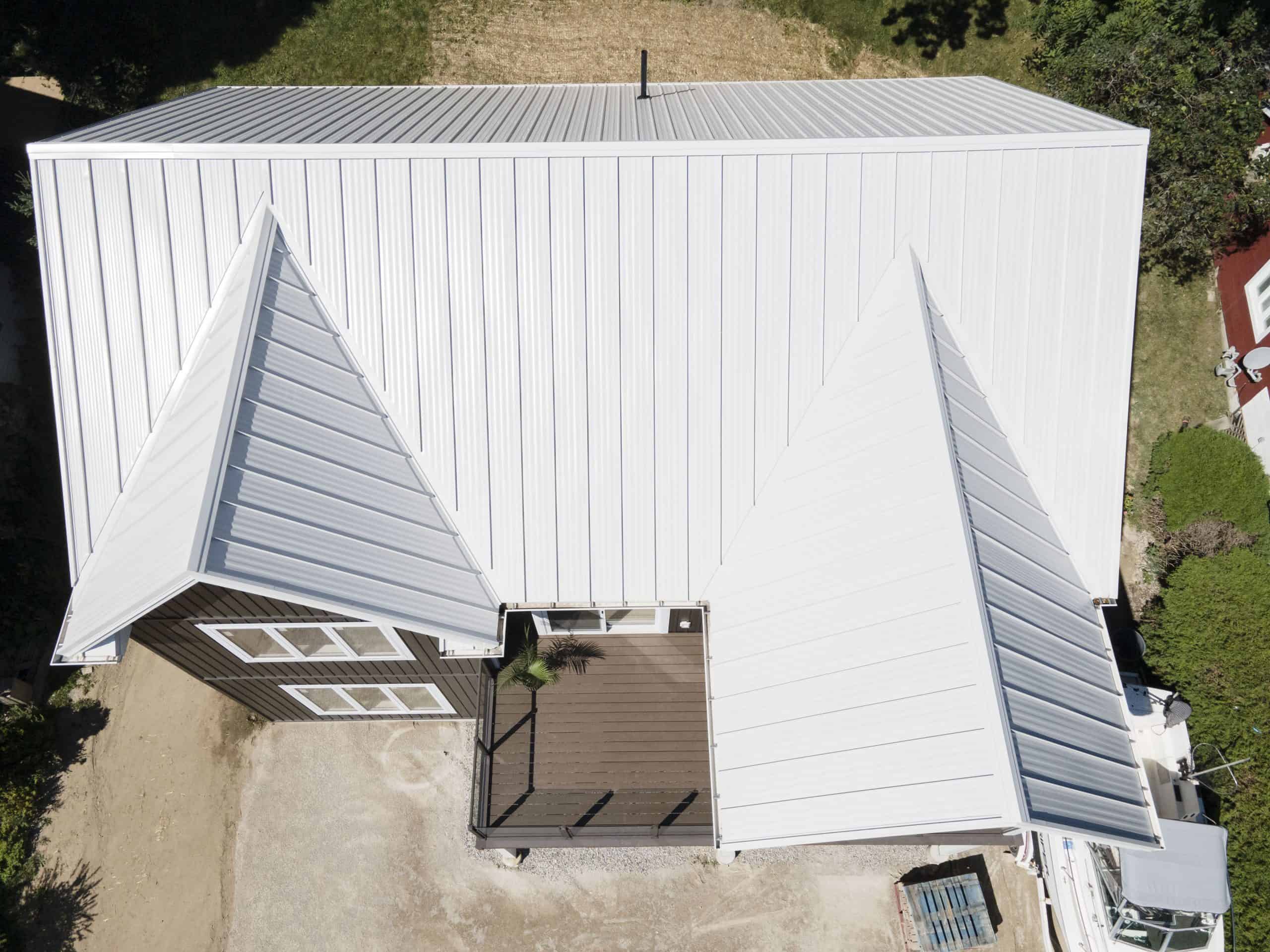 Wiseline Standing Seam Metal Roof Installed by Upright Construction Inc. based in Elgin County Ontario.